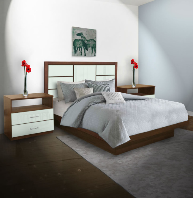 Downtown King Size Platform Bedroom Set 4 Piece