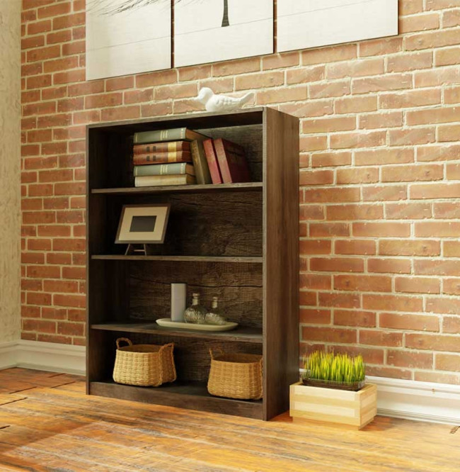 Alexis Bookcase - 4 Shelf - Charcoal Ash