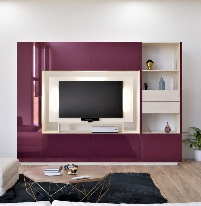 Aubergine Colored Glass Front | White Wash Matte Case