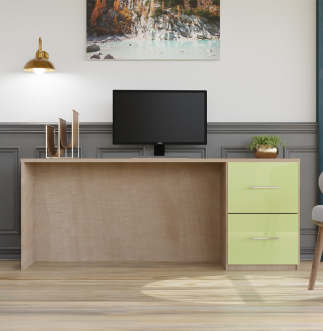 Alexis Credenza Desk with File Drawers