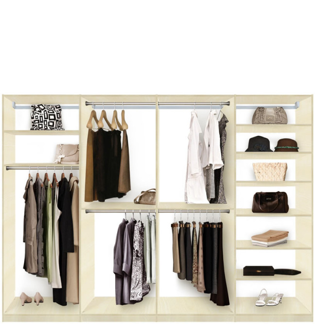 Isa Custom Closet System XL for Large Closets - Walk In or Reach In Closet Organization System