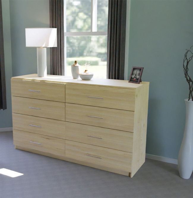 8 Drawer Double Dresser – Spacious Chest of Drawers in Custom Finishes