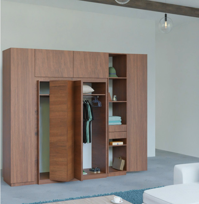 Hawthorne Wardrobe His & Her Closet with Bifold Folding Doors 