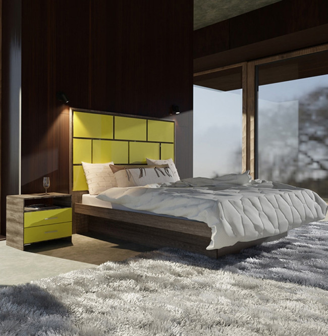 Manhattan Queen Size Platform Bedroom Set 4 Piece