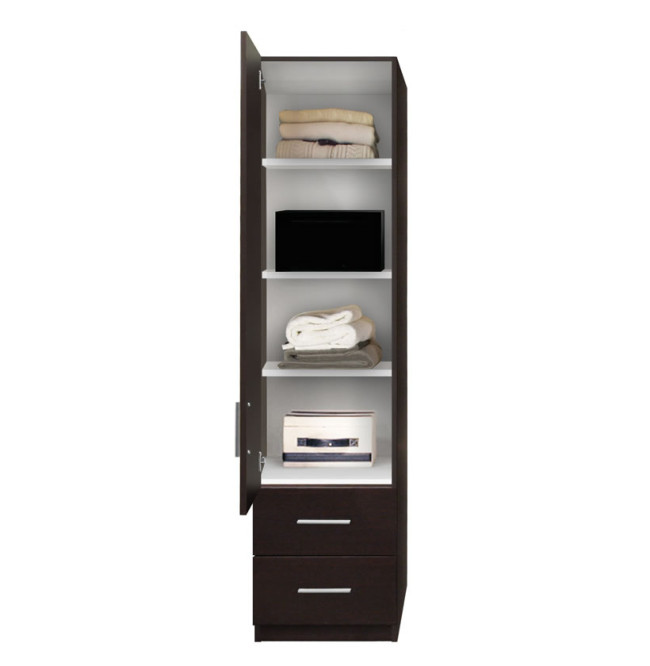 Alta Narrow Storage Closet with Left Door, 2 Drawers, 3 Adjustable Shelves