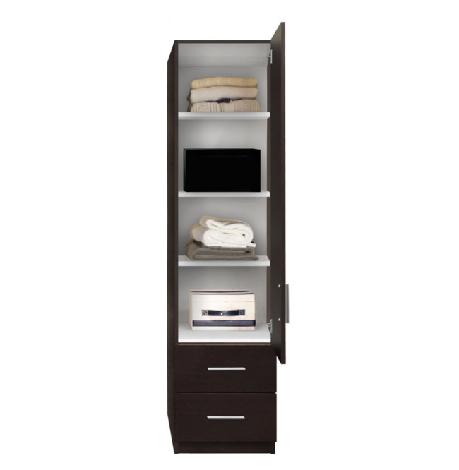 Alta Narrow Storage Closet with Right Door, 2 Drawers, 3 Adjustable Shelves
