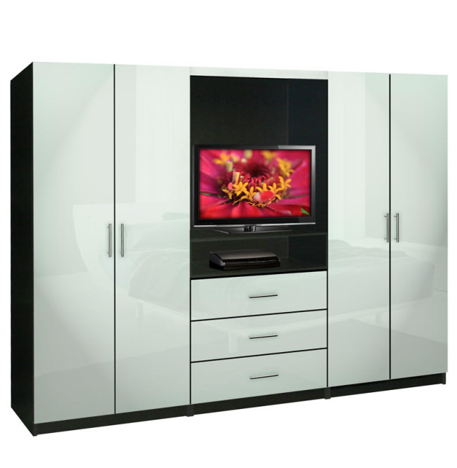 Aventa Bedroom Wall Unit - TV Unit w Drawers and Doors