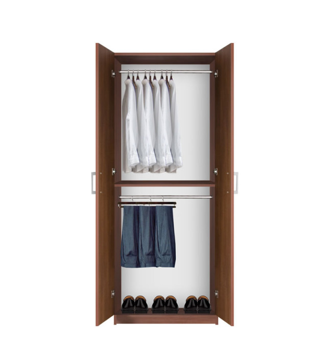 Bella Double Hanging Wardrobe Closet with 2 Hang Rods