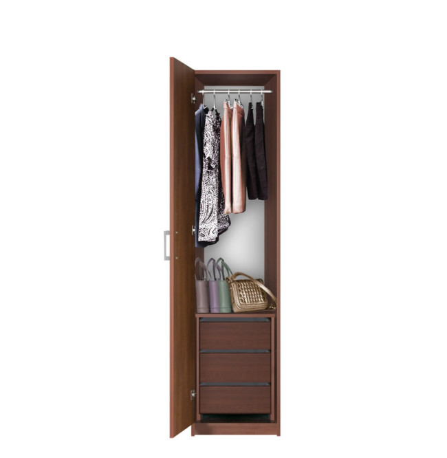 Bella Narrow Closet - Left Opening Door, 3 Interior Drawers