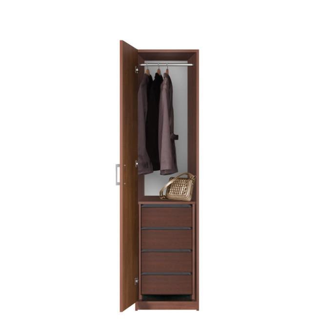 Bella Narrow Closet - Left Opening Door, 4 Interior Drawers