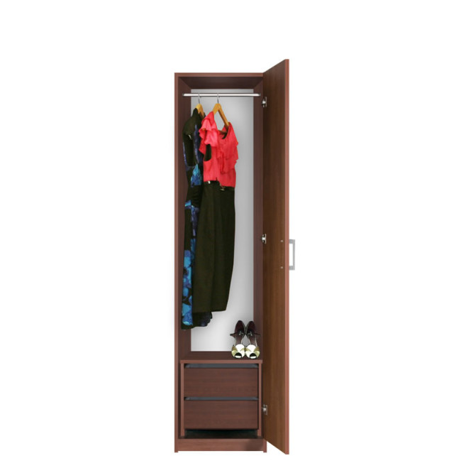 Bella Narrow Closet - Right Opening Door, 2 Interior Drawers