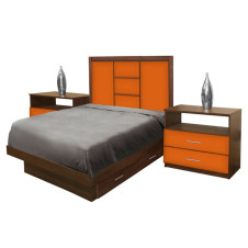 Broadway Twin Size Bedroom Set w Storage Platform