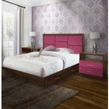 Uptown King Size Bedroom Set w Storage Platform