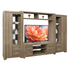 Chrystie Entertainment Center - Interior Lights, Glass Shelves, Storage