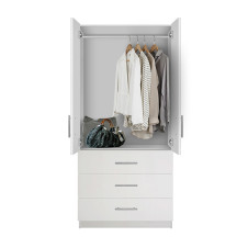 Alta Wardrobe Armoire - 3 External Drawers