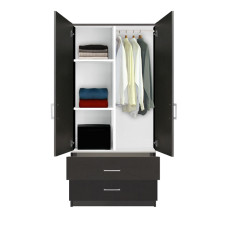 Alta Wardrobe Armoire - 2 Drawer Wardrobe, Shelves, Hangrod