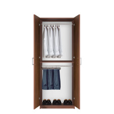 Bella Double Hanging Wardrobe Closet with 2 Hang Rods