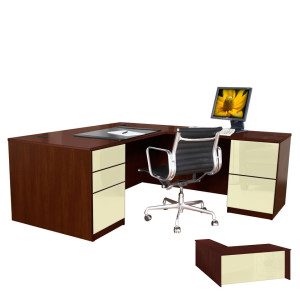 Alexis L Shaped Executive Desk - Full Pedestal Right Return