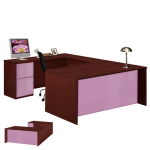 Alexis U Shaped Executive Desk - Full Pedestal Left Bridge