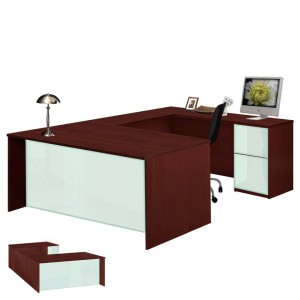 Alexis U Shaped Executive Desk - Full Pedestal Right Bridge