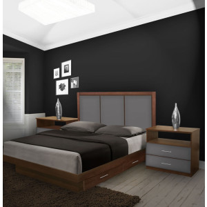 Monte Carlo King Size Bedroom Set w Storage Platform