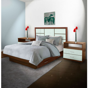 Downtown King Size Bedroom Set w Storage Platform