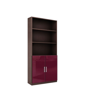 Alexis 6 Foot Bookcase with Custom Cabinet Doors