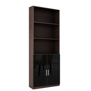 Alexis 7 Foot Bookshelf – Customizable Bookcase with Cabinet Doors