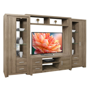Chrystie Entertainment Center - Interior Lights, Glass Shelves, Storage