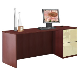 Alexis Credenza Desk with File Drawers