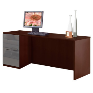 Alexis Credenza Desk with File Drawers - Left