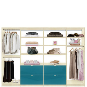 Isa Closet System XL - Maximize Large Closets with Drawers Shelves and Hanging