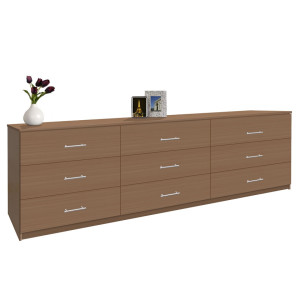 Modern Long Dresser with 9 Drawers – Customizable 8-Foot Storage