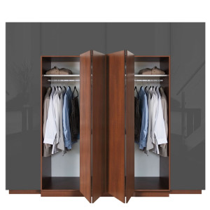 Hawthorne Wardrobe His & Her Closet with Bifold Folding Doors 
