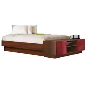 King Size Platform Bed with Storage Footboard