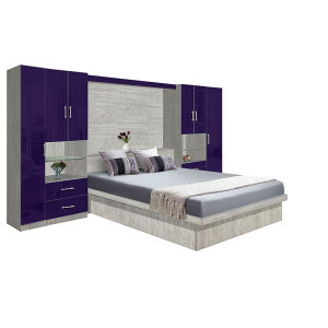 Lincoln Classic Pier Wall Platform Bed w Matte Headboard