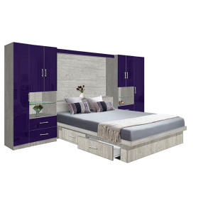 Lincoln Classic Pier Wall 4 Drawer Platform Bed w Matte Headboard