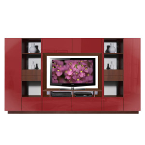 Lucus Entertainment Wall Unit w Open Space and Closed Storage