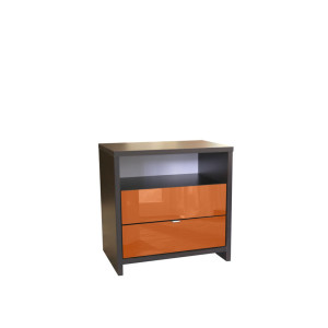 Futurista Nightstand - 2 Drawers, Open Top