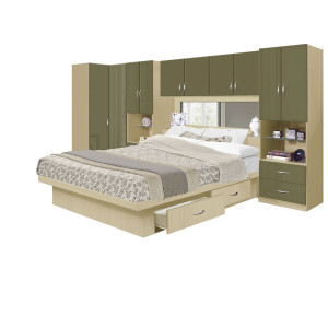 Studio Pier Wall Bed with Storage Bridge and Corner Closet