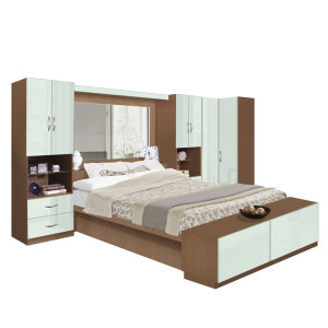 Studio Pier Wall Bed with Corner Closet for Extra Storage