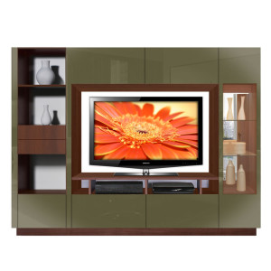 Tristan Wall Unit with Storage, Shelving, Lighted Curio Door