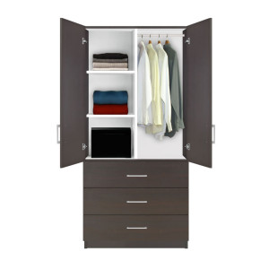 Alta Wardrobe Armoire - 3 Drawer Wardrobe, Shelves, Hangrod