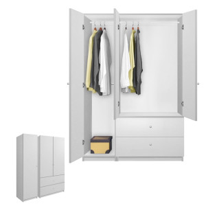 Alta Wardrobe Armoire Package – 3 Doors and 2 Drawers with Left-Opening Design