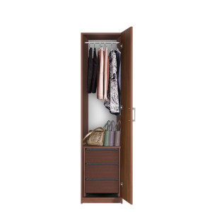 Bella Narrow Closet - Right Opening Door, 3 Interior Drawers