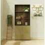 Alexis Bookcase with Custom Cabinet Doors - Shadow and Oregano