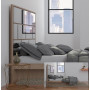 Queen Manhattan Headboard - Plain Edge Mirror | Natural Walnut Matte