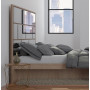 Queen Manhattan Headboard - Plain Edge Mirror | Natural Walnut Matte
