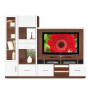 Selma Entertainment Center White Gloss Front Mirrored Back