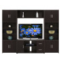 Stockton Entertainment Center Dark Wood Finish